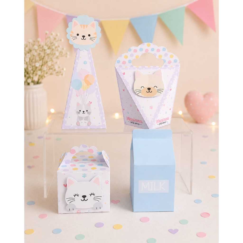 Kit Festa Gatinhos PEGUE E MONTE / Lembrancinhas / Decoração / Aniversário
