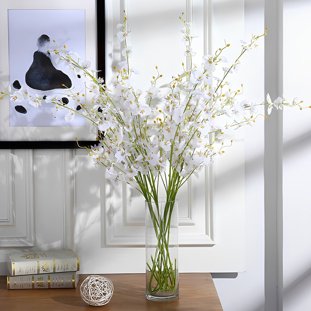 Detalhes do Galhos 450 Flores Artificiais Orquídea Realistas Sem Vaso Ideal Para Decoração De Casa E Escritório
