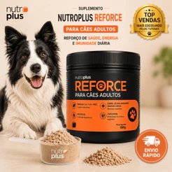 Suplemento para Cães adultos 180g Reforço de Saúde intestinal e imunidade diária fortalecida Nutroplus Reforço