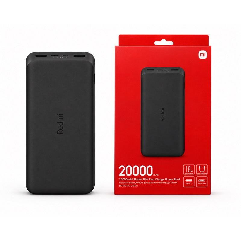 Power Bank Redmi Xiaomi 20.000mAh 18W Carga Rápida USB-C Dual USB Original PB200
