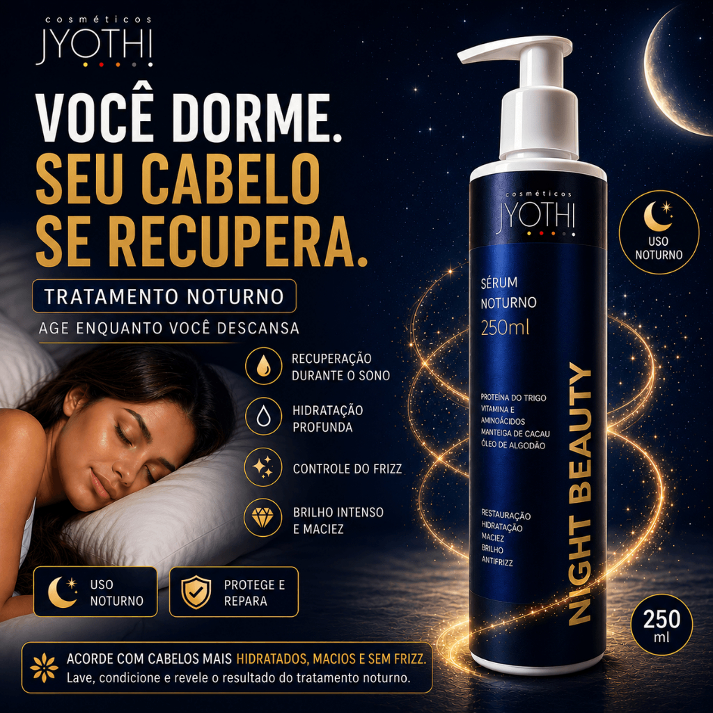 Sérum Capilar Tratamento Noturno Hidratação Nutrição Profunda Night Beauty Restaura Fibra Capilar