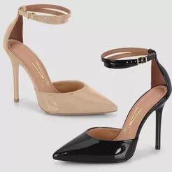 Sapato Scarpin Feminino Vizzano Salto Fino Alto Bico Fino Verniz Moderno Conforto