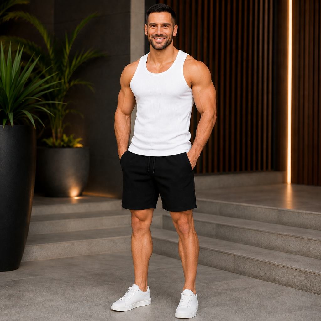 Regata Masculina Cavada Canelada Academia Fitness Casual Confortável P ao GG