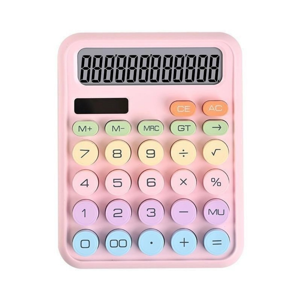 Calculadora Escritorio E Escola Teclado Mecanico Macio Calculadora Colorida Morandi 12 Digitos Visor Grande Mesa