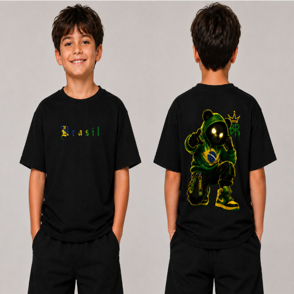 Camiseta infantil, Camiseta Adulto, Urso do Brasil, Camiseta lançamento 2026,  BRASIL