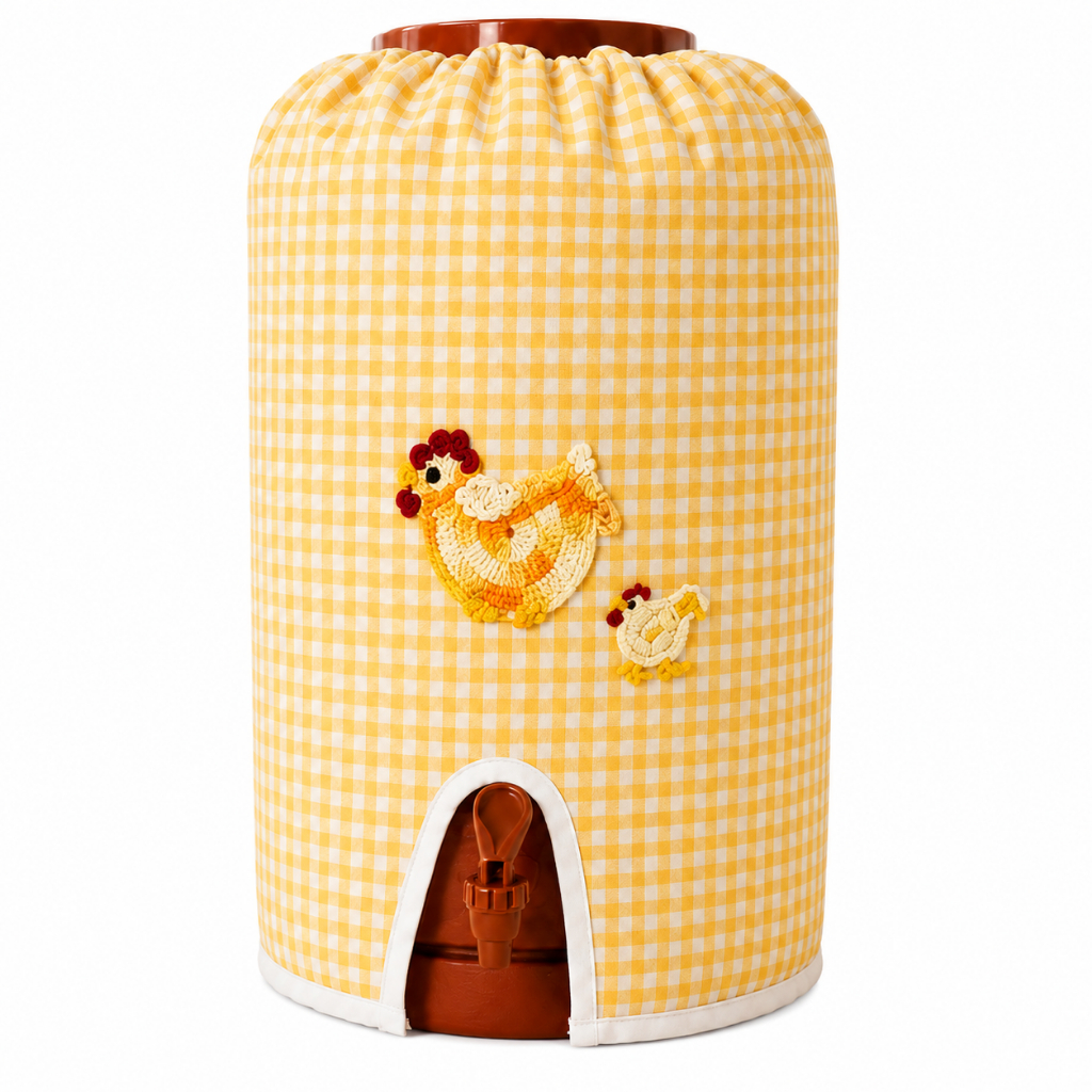 Capa Para Filtro de Barro 6L - 54cm em Tecido Oxford com Bordado de Galinha — imagem 2 de 2