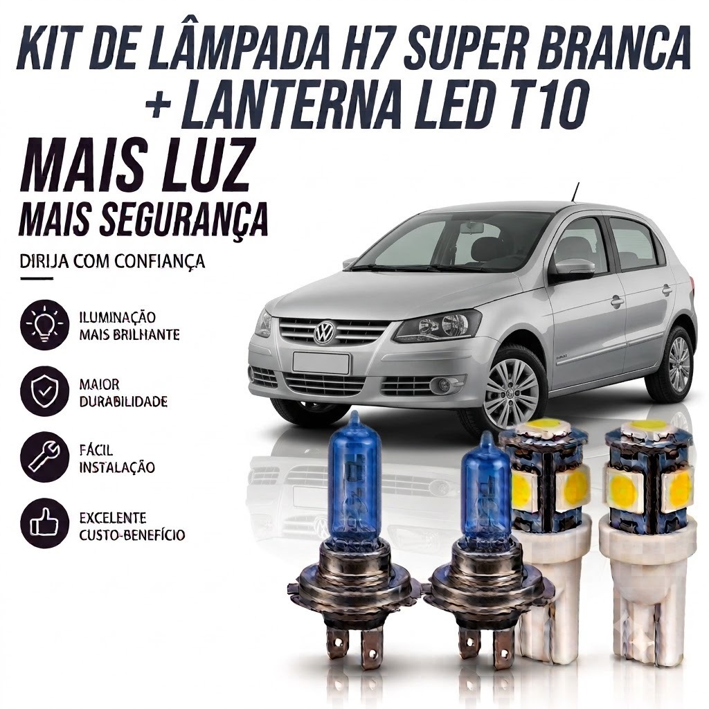 LAMPADA FAROL BAIXO - SUPER BRANCA GOL G5 2008 ATÉ 2012
