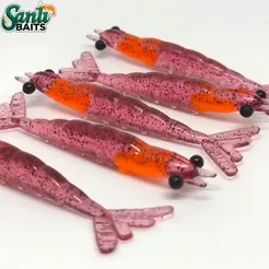 Kit Camarão Artificial 6, 7 e 8cm c/15 unidades Cor 06 SanliBaits