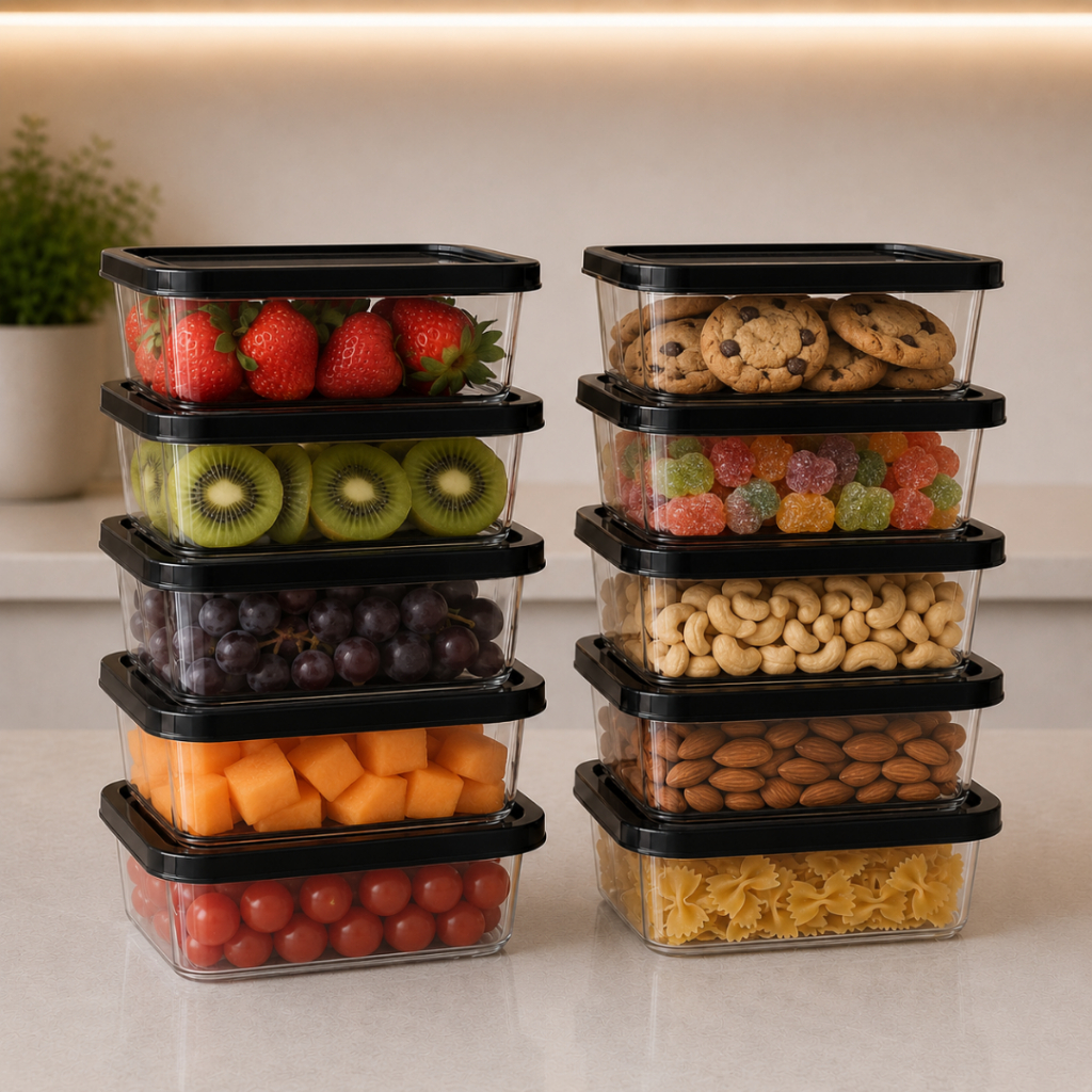 Kit 6 Marmitas Fitness 500ml Potes Reutilizável Transparente Bpa Free Microondas Freezer Organizador