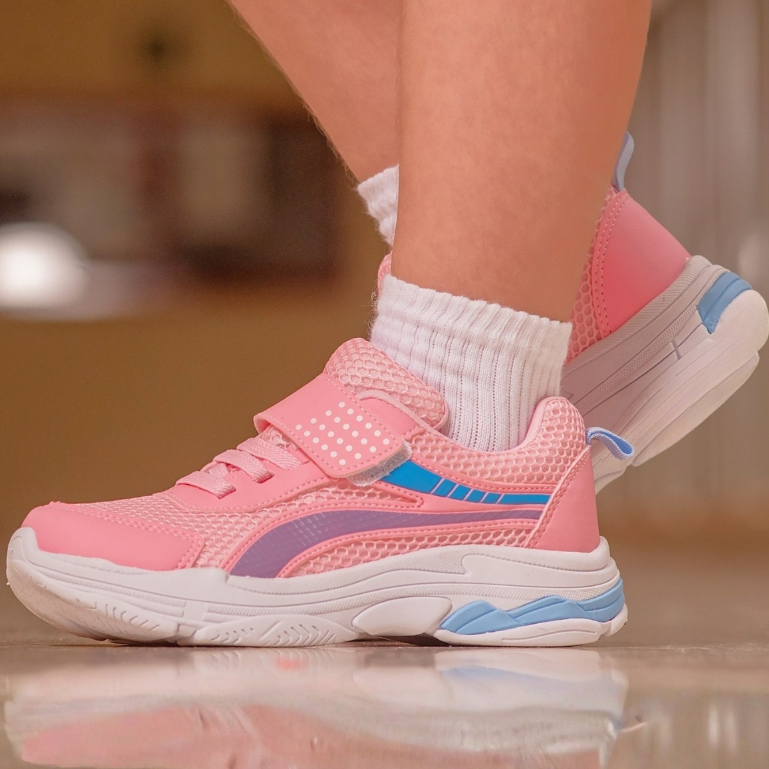 Tênis Infantil Menina Escolar Macio Esportivo Casual Confortável Original Rosa