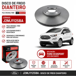 Disco de Freio Dianteiro Motorcraft Ford Ecosport 2013 Em Diante