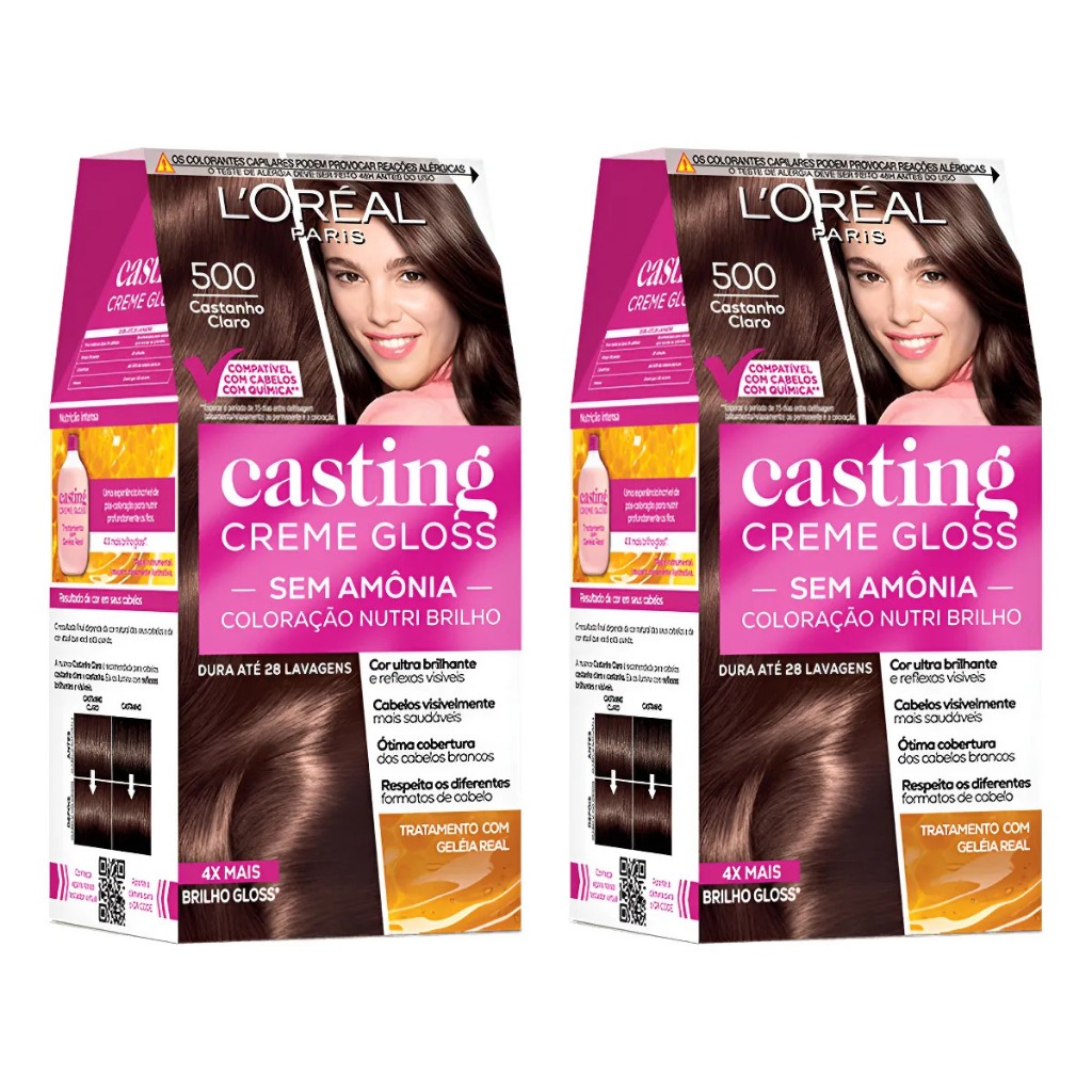 Kit 2 Tintura Casting Creme Gloss Tom 500 - Castanho Claro Castanho Claro