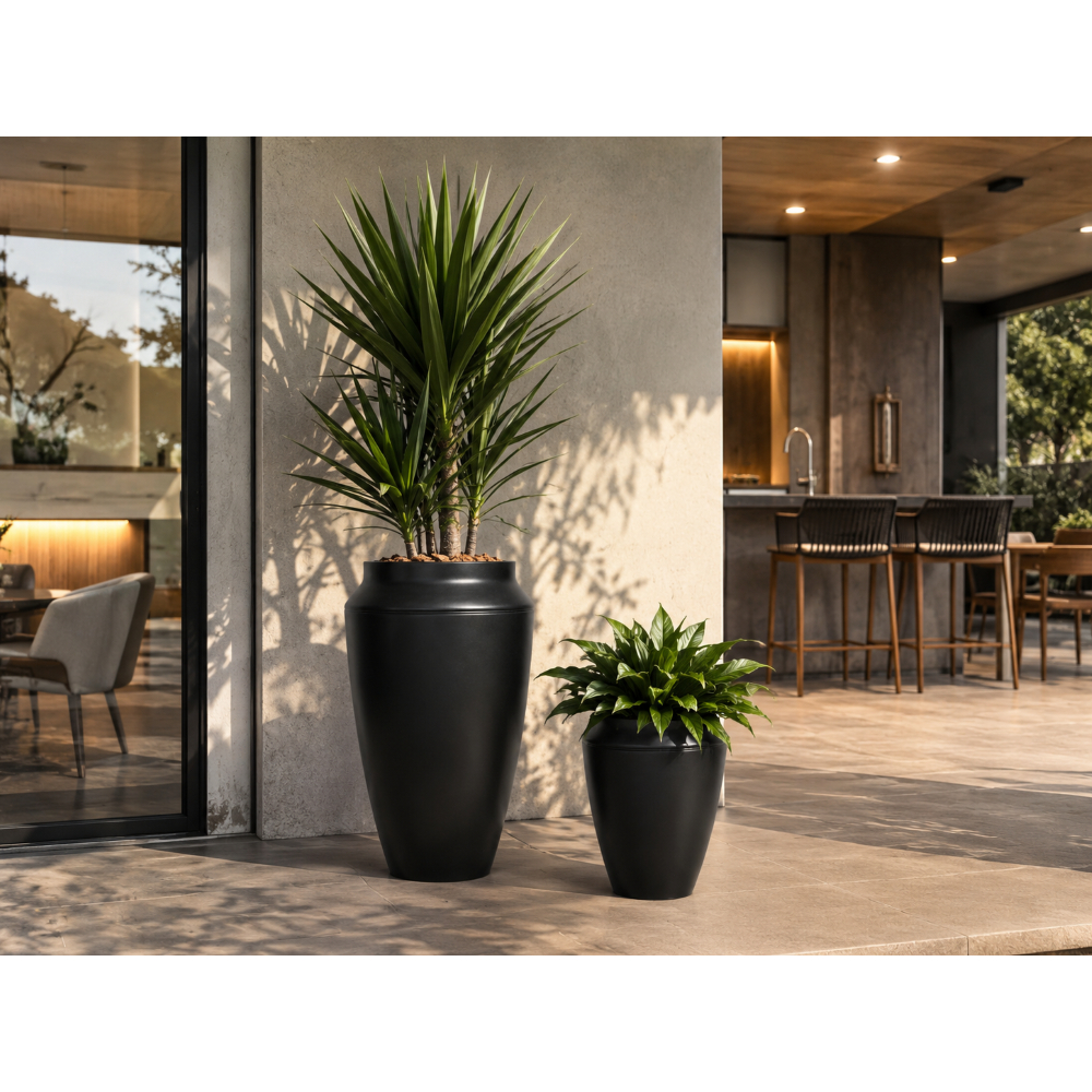 Kit 2 Vasos Polietileno Planta Flor Decorativo Egípcio Luxo — imagem 2 de 2