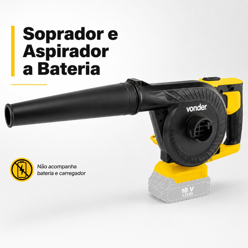 Soprador e Aspirador a Bateria 18V ISAV1823 para Folhas e Detritos Vonder