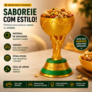 Petisqueira Decorativa Dourada - Petisqueira Estilo Campeão - Petisqueira Premium Decorativa