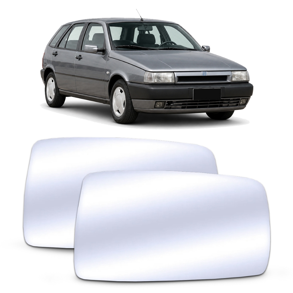 Lente Espelho Retrovisor Convexo Metalizado Azul Fiat Tipo 1993 a 1997