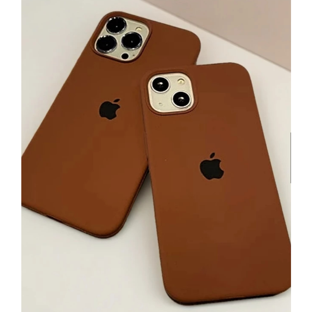 Capa Silicone Marrom Aberto Aveludado Original Para Iphone XR 11 12 13 14 15 16E/17E 17PRO MAX