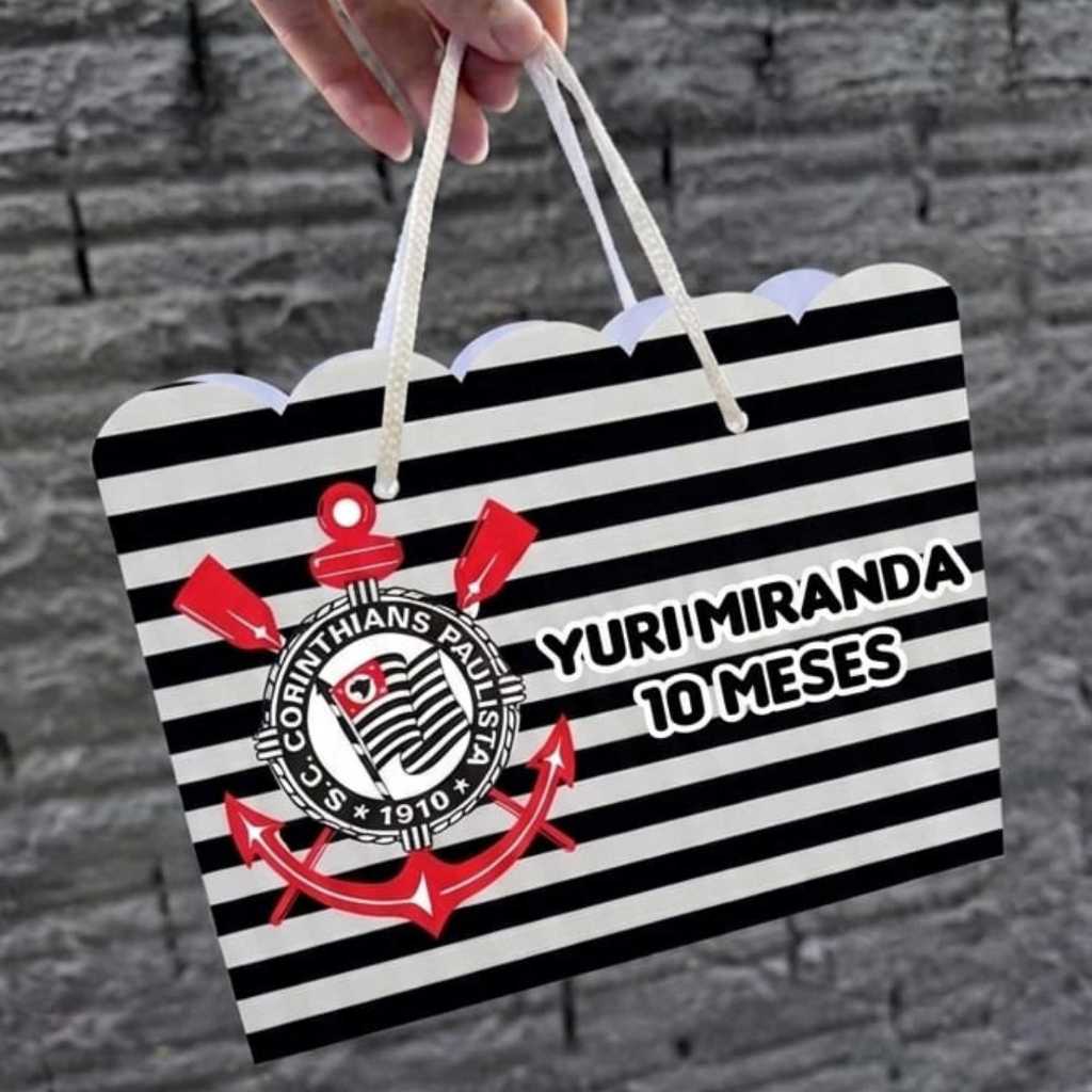 Kit Sacolinha Surpresa Personalizada Corinthians Pegue e Monte Lembrancinha Aniversário