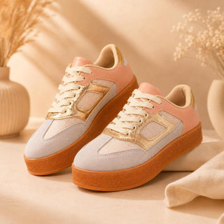 Tênis Casual Feminino Moderno Versátil Blogueira Plataforma Solado Alto Fashion