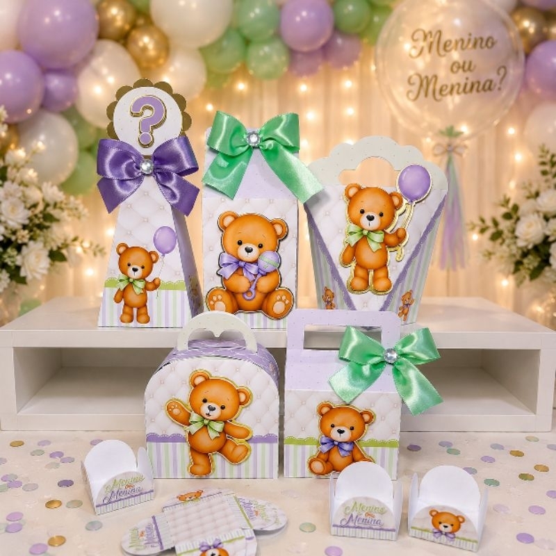 Kit Festa Chá Revelação Personalizado | Caixinhas Montadas | Menino ou Menina | Lembrancinha