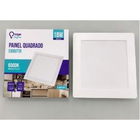 Painel LED Quadrado Embutir 18W Bivolt 6500K Branco Frio Material ABS Bivolt