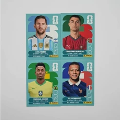 Figurinhas Craques Cr7 Messi Vini Jr, Mbape Original Panini Envio Imediato - Compre todas juntas ou Separados