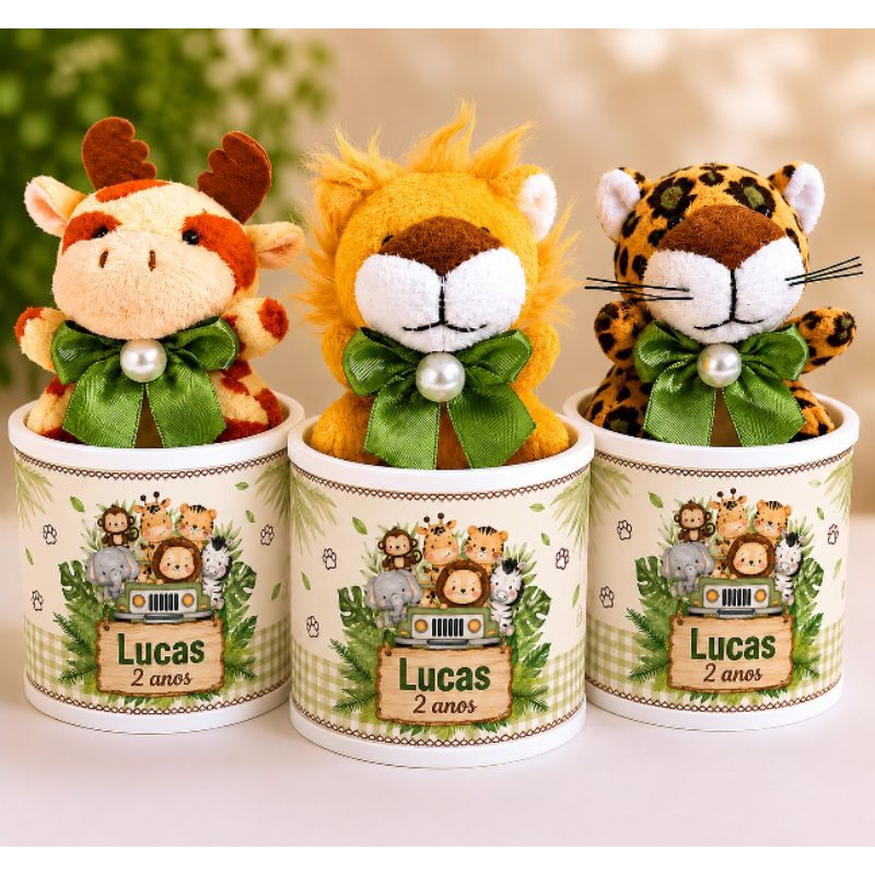 Lembrancinha Personalizada Safari Leãozinho Tubolata Maternidade Aniversário Chá de Bebê