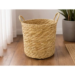 Vaso Cachepot Organizador De Taboa G 30x30 Com Alça Trançado