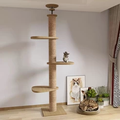 Mega Torre Arranhador Gato De Parede Vertical C/ Sisal 230cm-290cm /Acrilico