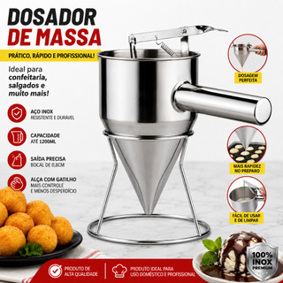 Funil Inox Dosador Confeiteiro Pinoquio liquidos fabricação de velas Dosador Para Líquidos