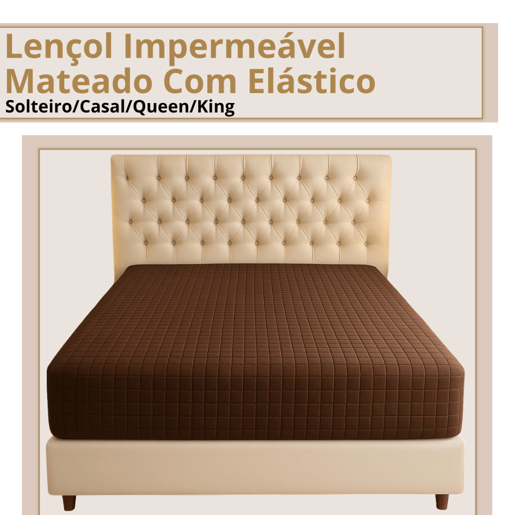 Lençol Capa protetora impermeável Matelado Com Elástico Solteiro/Casal/King/Queen E Diversas cores