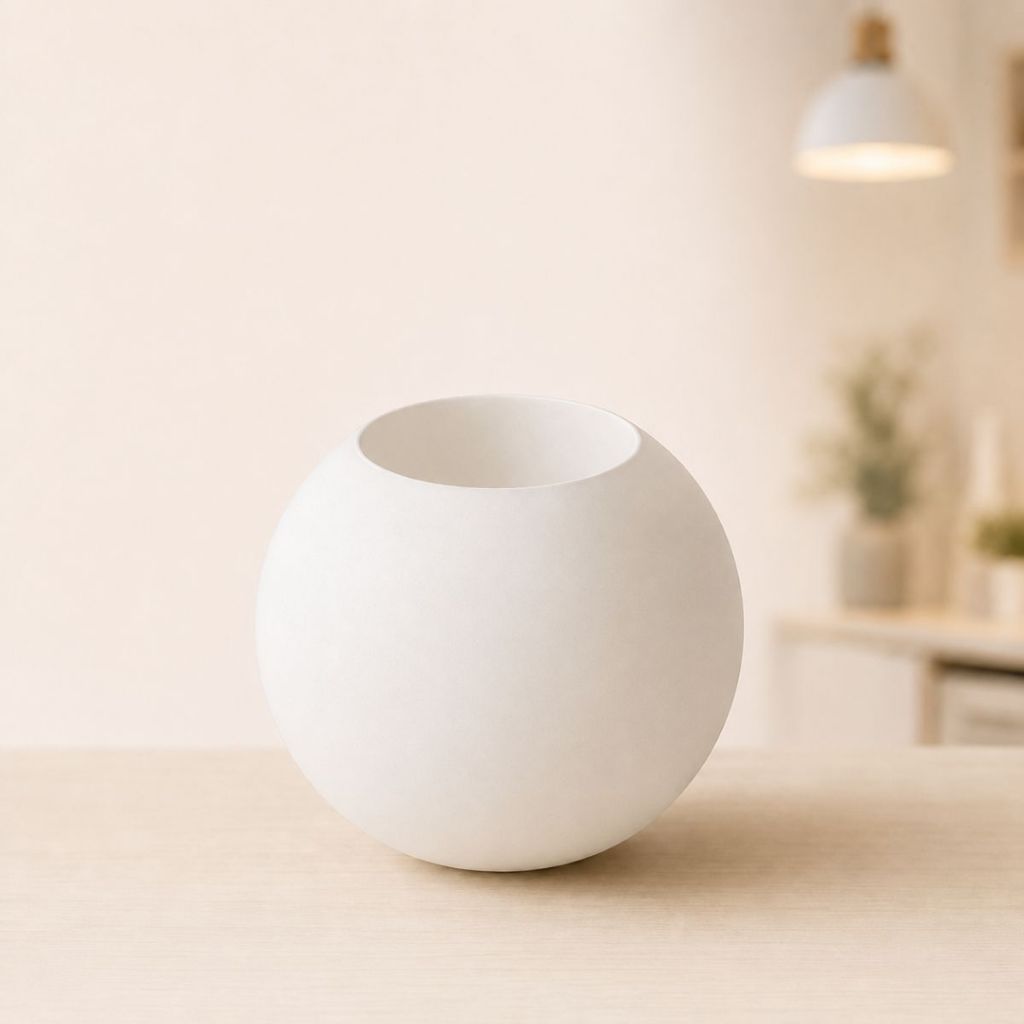 Globo Esfera Branco Fosco 15cm Vidro Boca 7CM Jabuticaba FL Luminária de Teto Decoração Reposição