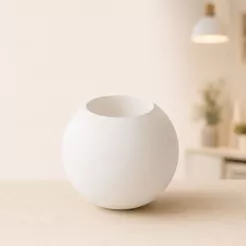 Globo Esfera Branco Fosco 15cm Vidro Boca 7CM Jabuticaba FL Luminária de Teto Decoração Reposição