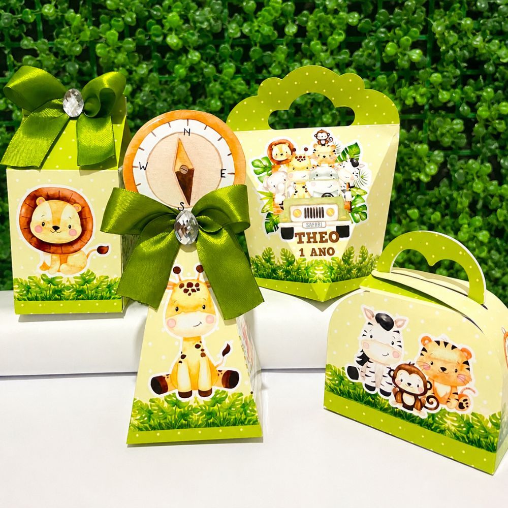 Kit Festa Safari Baby Caixinhas Personalizadas Lembrancinhas Festa Infantil Aniversário