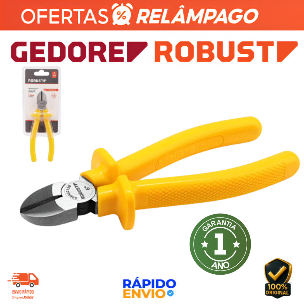 Alicate De Corte Diagonal 6'' Profissional Gedore Robust Profissional Resistente