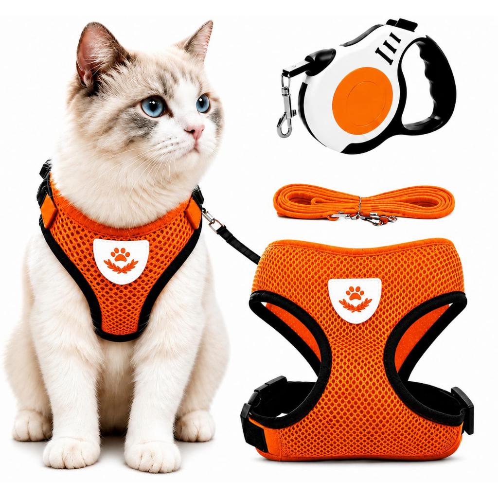Peitoral Com Guia para Caes E Gatos Colete Regulavel Super Confortavel para Cachorro