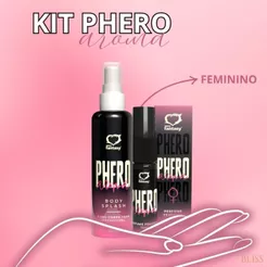 Kit Phero Aroma Feminino - Body Splash 120ml + Perfume 15ml Fragrância Marcante Inesquecível Mulher