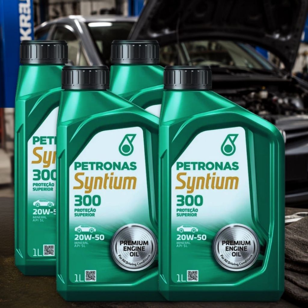 Kit 4 Litros Óleo de Motor Petronas 20w50 Syntium 300 Mineral Sl