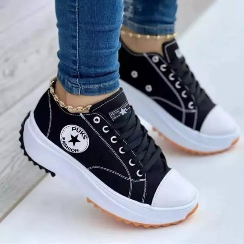 Tênis Feminino casual Estrela tratorado lançamento leve e confortável