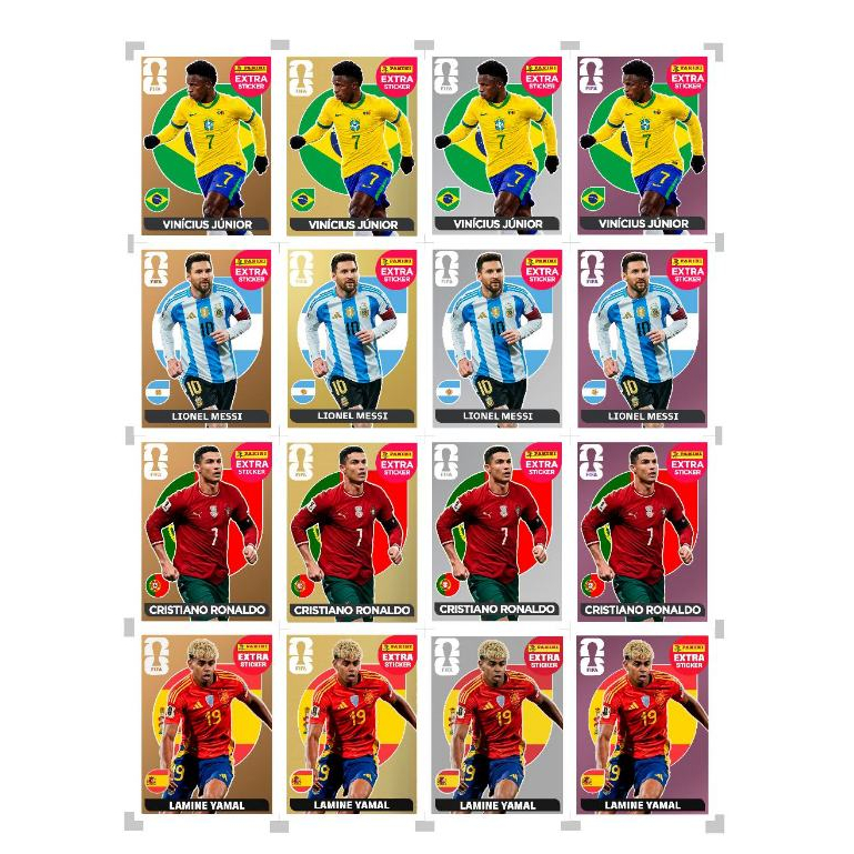 16 FIGURINHAS LEGEND COPA DO MUNDO 2022/2026 COLEÇAO COMPLETA - IMPRESSAO ALTA QUALIDADE - ADESIVO