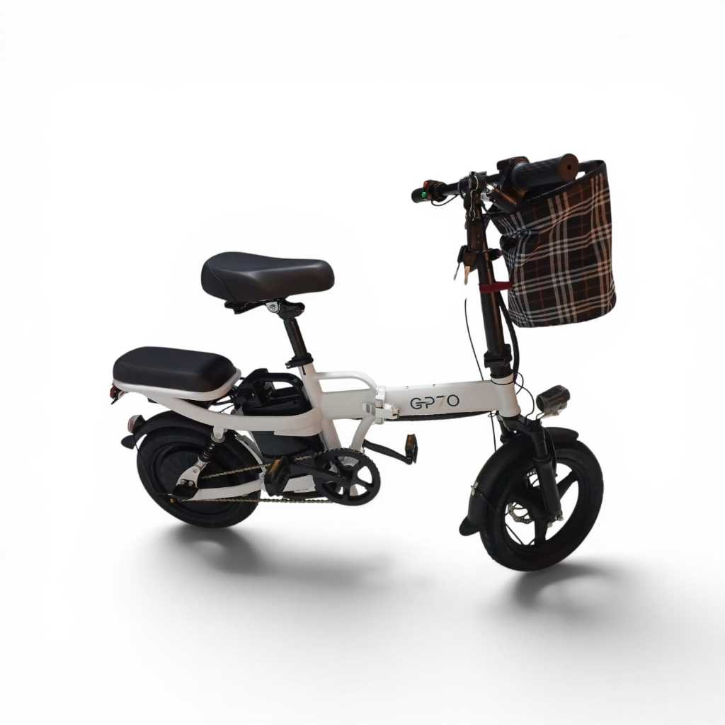 Bicicleta elétrica Branca dobravel  400w máxima de 30km com amortecedor