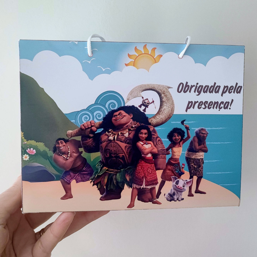 5 Sacolinha personalizada lembrancinha Moana | Personalizados lembrancinha festa infantil aniversário