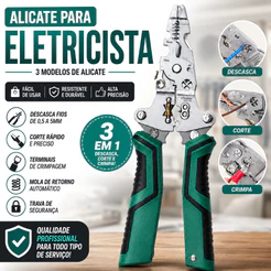 Alicate Automático Decapador Crimpador Eletricista Descacador Fios Decapador Fio Automático 18 Em 1
