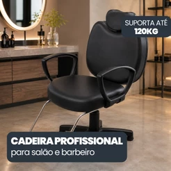 Cadeira Profissional Poltrona Cabeleireiro Salão Beleza Barbearia Resistente Confortável