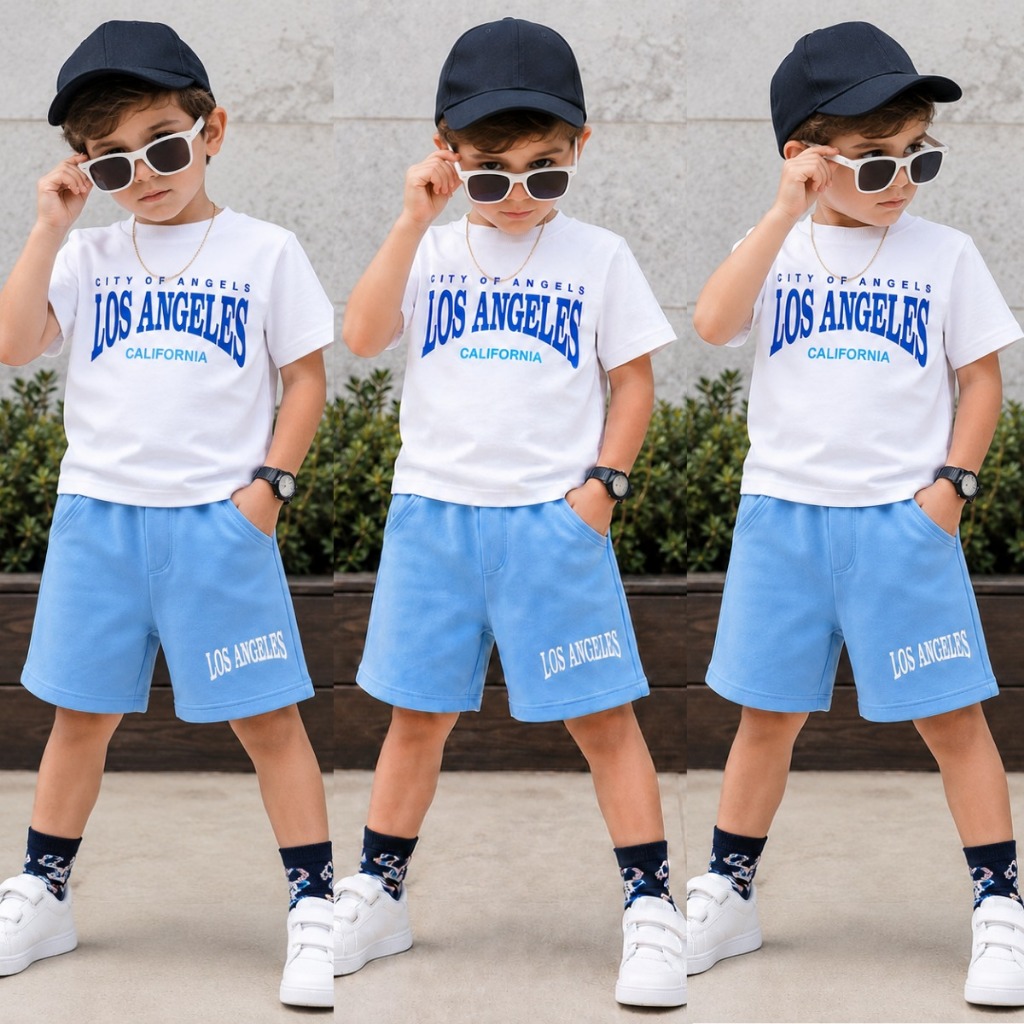 Conjunto Infantil Menino de Verão - Camisa e Blusa Confortável - Tamanho 2 ao 12 Anos - Moda Kids