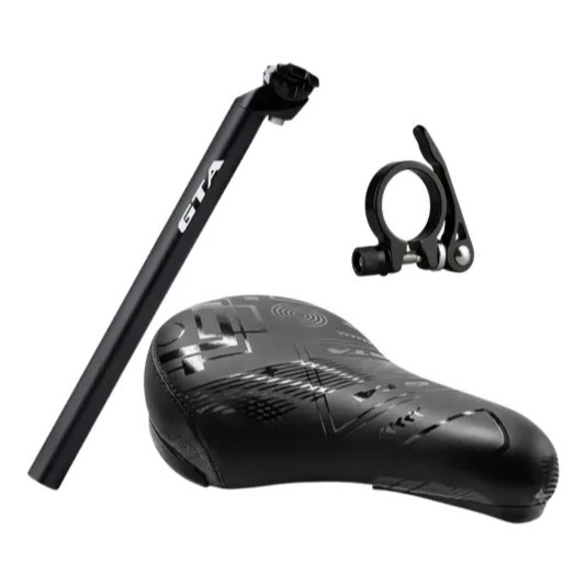 Selim Banco Bmx Gta Tipo Ddk + Canote Com Carrinho Bike Bicicleta + Abraçadeira