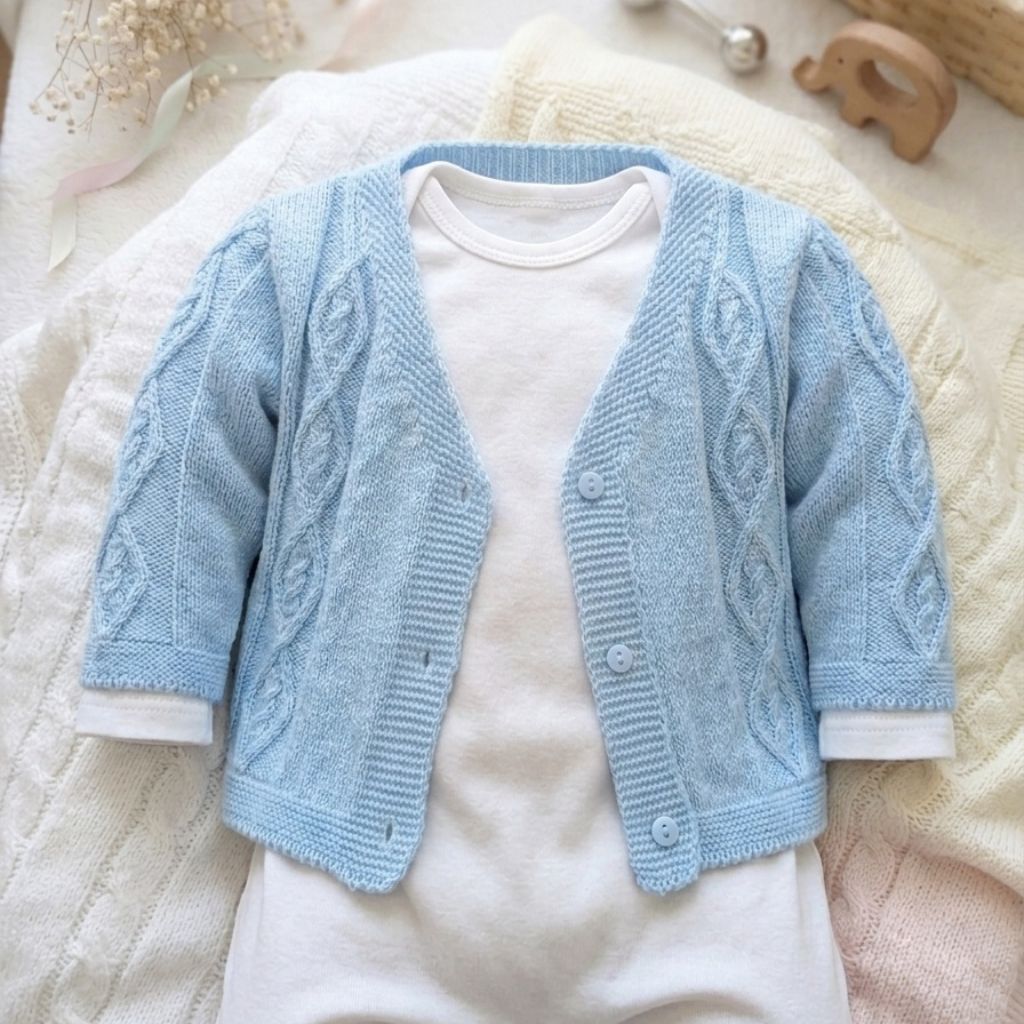 casaquinho unissex bebe com botoes delicado cardigan enxoval tricô menina menino