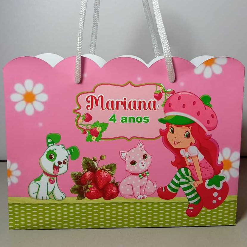 Sacola Personalizada MORANGUINHO  | Lembrancinha Aniversário Infantil Menina