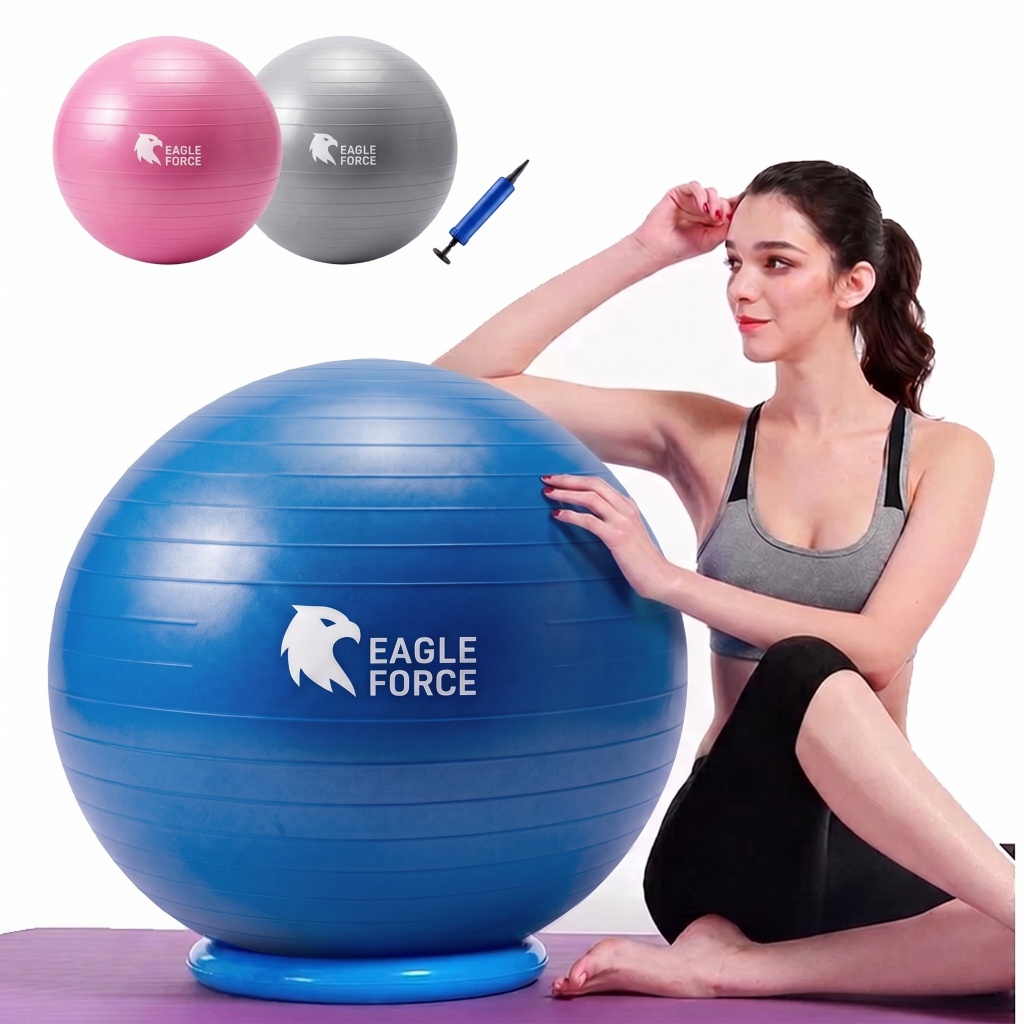 Bola de Pilates 55/65cm grande Fisioterapia Resistência 300kg Antiestoura + Bomba Ar Cor aleatória