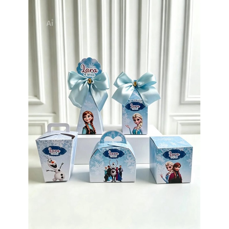 Kit Caixas Personalizadas Frozen - Lembrancinha Festa Aniversário Infantil - Qualquer Tema